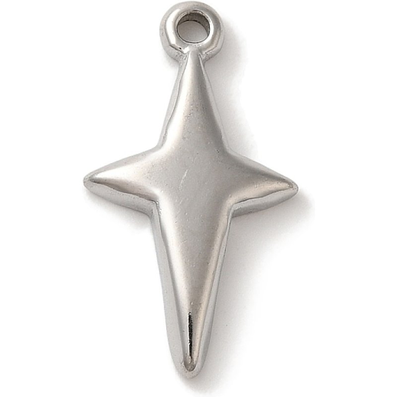 Pendentif Étoile en Acier Inoxydable 304, 23.5x13x3mm — Breloques et pendentifs