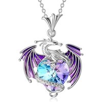 Collier Pendentif Dragon en Alliage avec Cœur pour Femmes — Collier pendentif