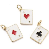 Playing Card Rack Brass Enamel Pendants with Jump Ring — Charms & Pendants