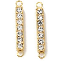 Ion Plating 304 Stainless Steel Crystal Rhinestone Connector Charms — Jewelry Findings