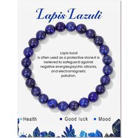 Bracelet Élastique en Lapis Lazuli Naturel, Rond 19 cm — Bracelet Femme