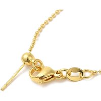 Collier à Chaîne en Laiton avec Glissière Ajustable pour Femmes, Plaqué Or 18K