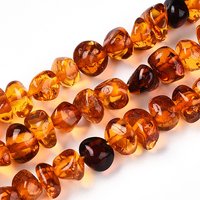 Natural Amber Beads Strands, Nuggets, Chocolate, 3.5-6mm