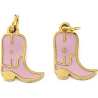 Ion Plating 304 Stainless Steel Cowboy Boots Charm with Jump Ring — Charms & Pendants