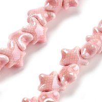 Handmade Porcelain Starfish Beads, Pink, 40pcs/strand — Jewelry Beads