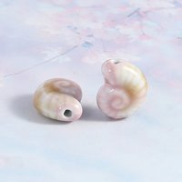 Handmade Porcelain Conch Beads for DIY Bracelets, 10 Pcs