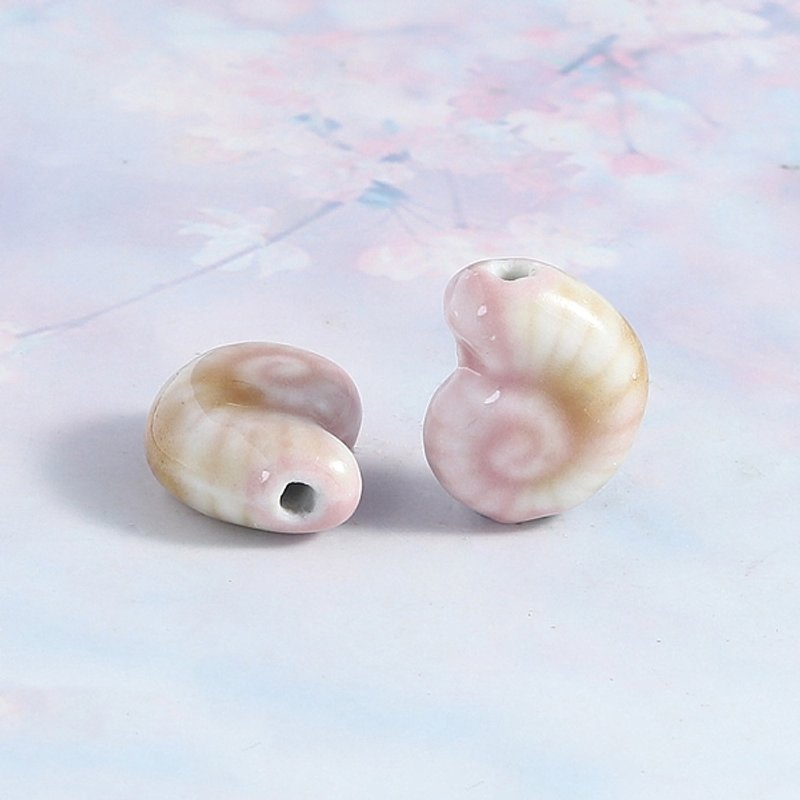 Handmade Porcelain Conch Beads for DIY Bracelets, 10 Pcs — Jewelry Beads