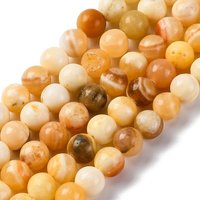 Natural Yellow Jade Beads Strands, Round 8mm, 1.2mm Hole — Jewelry Beads