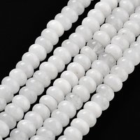 Brins de perles de jade blanc naturel, rondelles, 8x5mm, 74pcs — Perles à bijoux