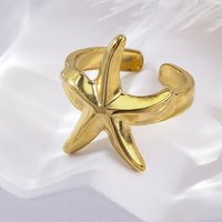 Bagues ouvertes ajustables en acier inoxydable 304 Stafish pour femmes — Bijoux fantaisie