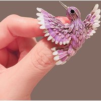 Broche Flamant Rose en Émail avec Strass et Paillettes — Broches