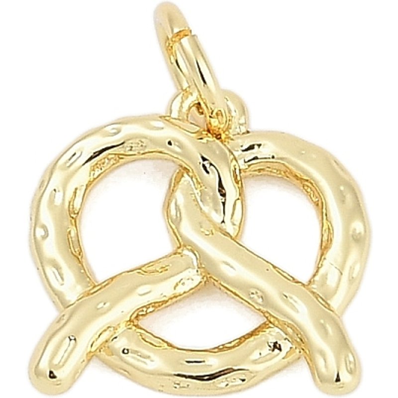 Charms en laiton en forme de bretzel, plaqué or 18K, sans cadmium ni plomb — Breloques et pendentifs