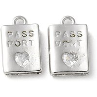 Charms Passeport en Zircon Cubique Micro Pave en Laiton