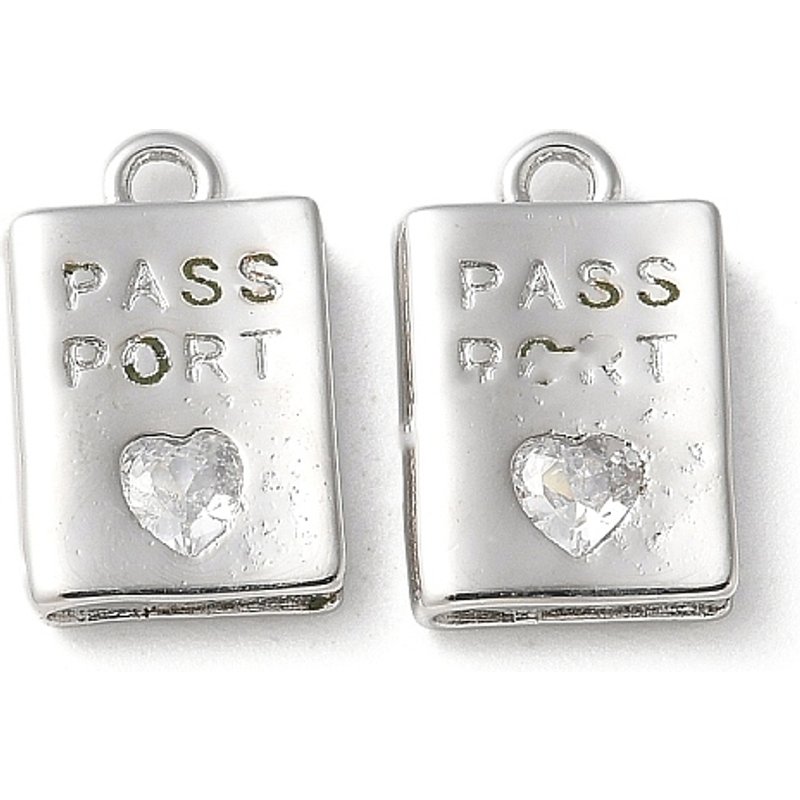 Charms Passeport en Zircon Cubique Micro Pave en Laiton — Breloques et pendentifs