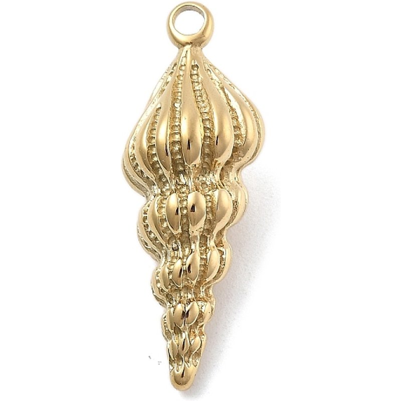 Pendentif en Acier Inoxydable 304, Charm Conque, Plaqué Or 18K — Breloques et pendentifs
