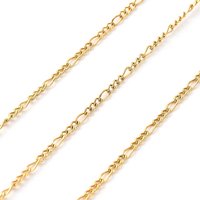 304 Stainless Steel Twisted Curb Chains with 18K Gold Plating, 10m