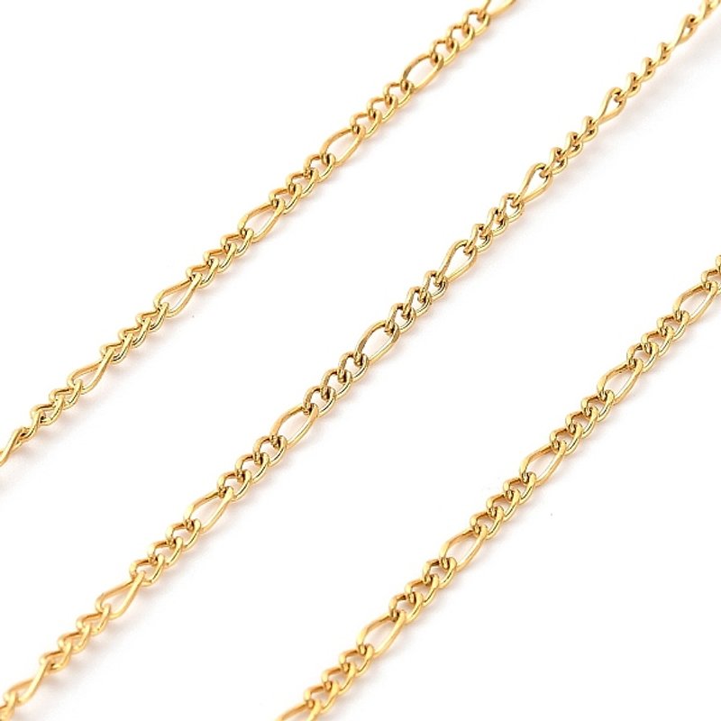 304 Stainless Steel Twisted Curb Chains with 18K Gold Plating, 10m — Chains, Wire & Cord