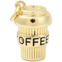 Charms en Émail en Laiton, Charms de Tasse de Café avec Anneau, Plaqué Or 18K