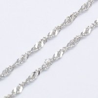Collier en chaîne torsadée en argent sterling 925, plaqué rhodium, 20 pouces