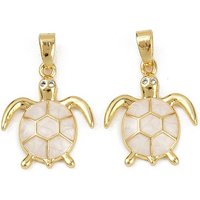 Brass Micro Pave Sea Turtle Pendant with 18K Gold Plating — Charms & Pendants