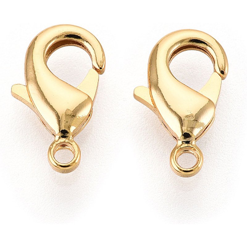 Attaches de homard en laiton, sans nickel, plaqué or 18K — Accessoires pour bijoux