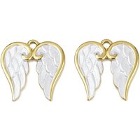 Charmes en Aile d'Ange en Acier Inoxydable 304 avec Plaquage en Or 18K