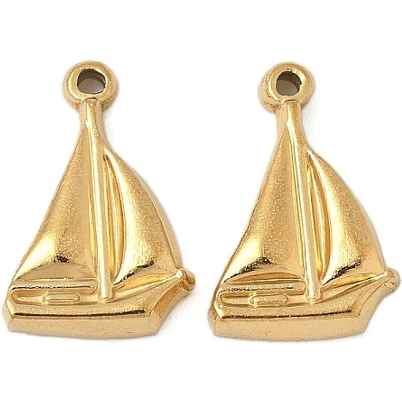 Charms en Acier Inoxydable 304 en Forme de Voilier avec Plaquage en Or 18K — Breloques et pendentifs