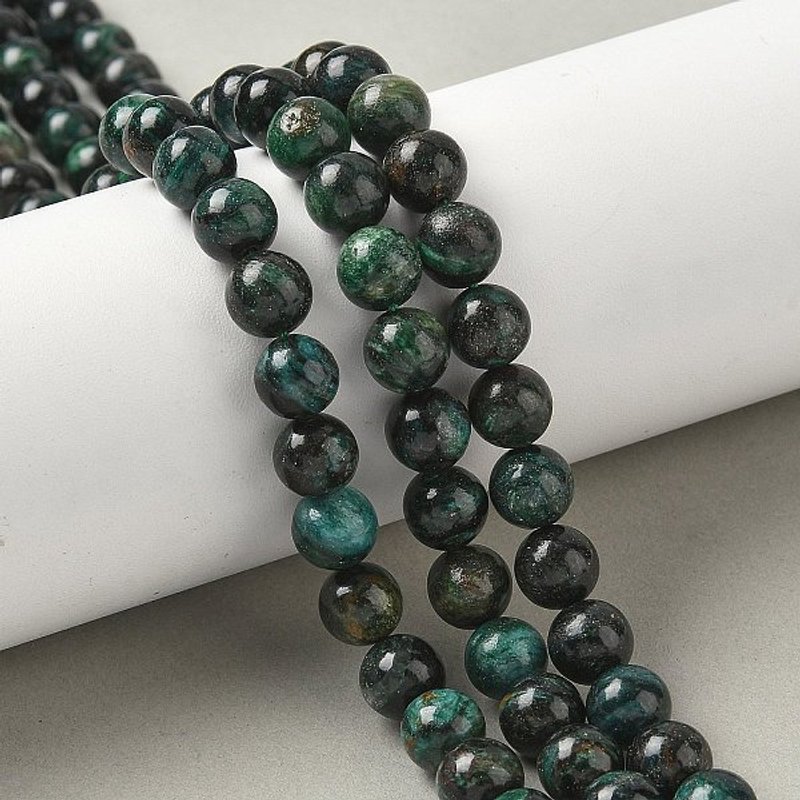 Brins de perles de fuchsite naturelle, rondes, 8-8.5mm, trou de 1mm — Perles à bijoux