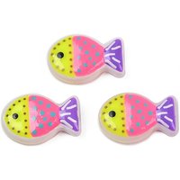 Handmade Lampwork Fish Beads with Enamel in Yellow — Jewelry Beads