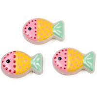 Handmade Lampwork Fish Beads with Enamel and Gold