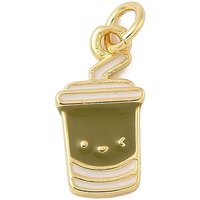 Brass Enamel Drink Charm with Jump Ring, 18K Gold Plated — Charms & Pendants