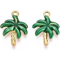 Pendentif en Acier Inoxydable 304 avec Charm de Palmier en Émail — Breloques et pendentifs