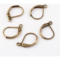 Brass Leverback Earring Findings with Loop, Antique Bronze — Jewelry Findings