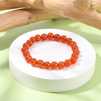 Natural Carnelian Beaded Stretch Bracelet, 2 Inch Inner Diameter