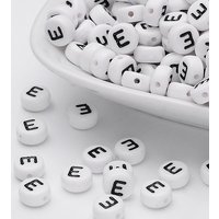 Perles Acryliques Lettres, Ronde Plate, 7x4mm, 3500pcs/500g — Perles à bijoux