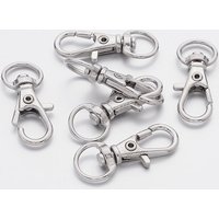 Attaches de type homard pivotantes en alliage, platine, 30.5x11mm — Accessoires pour bijoux