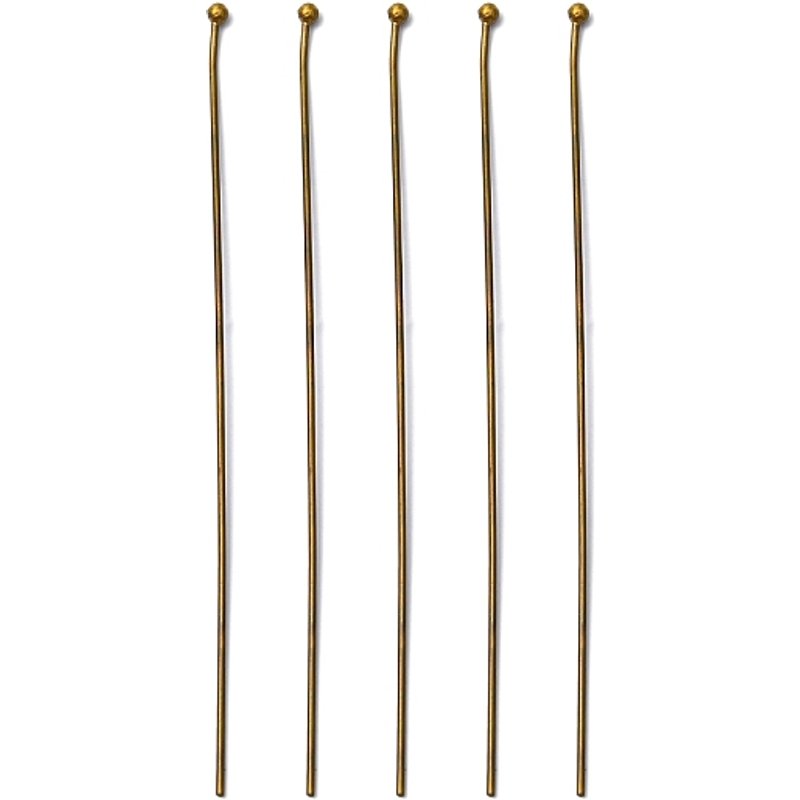 Épingles à tête ronde en laiton, bronze antique, 70mm, 21 gauge — Accessoires pour bijoux