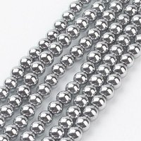 Brins de perles en hématite synthétique PVD, 4mm, 100pcs — Perles à bijoux