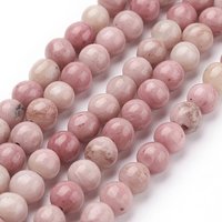 Brins de perles de rhodonite naturelle, qualité A, rond, 8mm, 15 pouces — Perles à bijoux