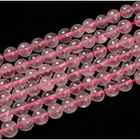 Brins de Perles de Quartz Rose Naturel, Ronds, 8mm, Trou de 1mm, 22-24pcs — Perles à bijoux