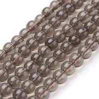 Brins de Perles de Quartz Fumé Naturel, Ronds, 4mm, Trou de 1mm — Perles à bijoux