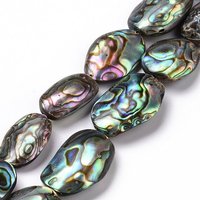 Natural Abalone Shell/Paua Shell Beads, Flat Oval, Colorful — Jewelry Beads