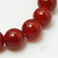 Fil de perles de cornaline naturelle, teintées, grade A, rondes, 6 mm — Perles à bijoux