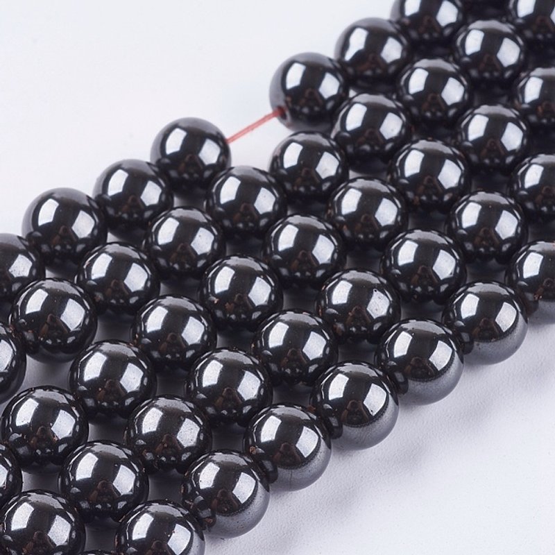 Brins de Perles Magnétiques en Hématite Synthétique, Grade A, Noir, 8mm — Perles à bijoux