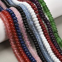 Brins de Perles en Jade Blanc Naturel, Rondelle Teinté, Couleurs Mixtes — Perles à bijoux