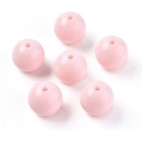Solid Chunky Bubblegum Acrylic Beads, Round, Pink, 20mm — Jewelry Beads
