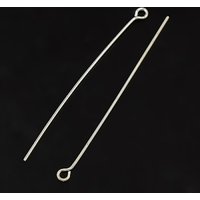 Épingles à œil en laiton plaqué argent de 50MM - Sans cadmium ni plomb