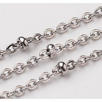 304 Stainless Steel Cable Chains with Rondelle Beads, 10m Roll — Chains, Wire & Cord