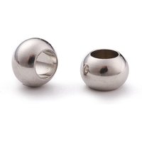 Tarnish Resistant 304 Stainless Steel Rondelle Beads, Large Hole — Jewelry Beads