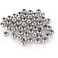 Perles creuses rondes en acier inoxydable 304 pour la création de bijoux — Perles à bijoux